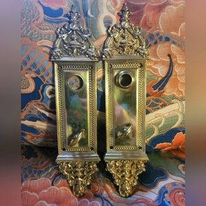 1800s -1900s Antique Door plate set from 1800s Victorian home.